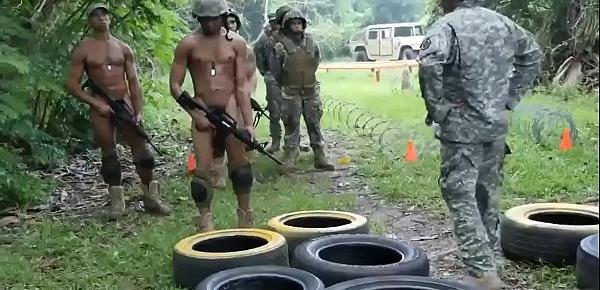  Military men cocks in  gay Jungle plow fest